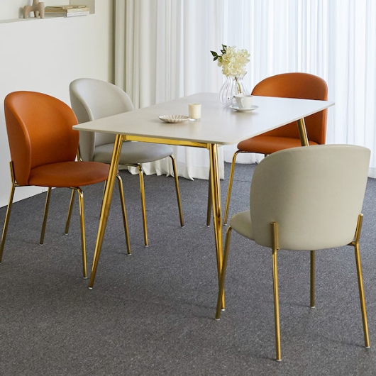 폴인퍼니 라비쉬 12T 직각 단면 세라믹 골드 식탁 1400 (의자별도)_이미지