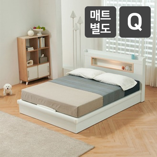 이노센트 치크 편백 평상형 LED침대 Q (매트별도)_이미지