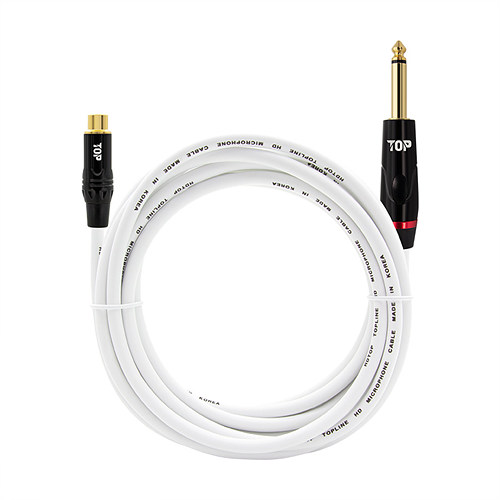 탑라인에이치디 HDTOP RCA to 5.5mm 모노 화이트 케이블 (2m, HT-TP1026)_이미지