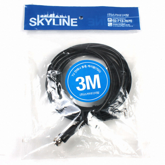 스카이디지탈 SKYLINE HDTV 안테나 동축케이블 (75Ω, 3m)_이미지