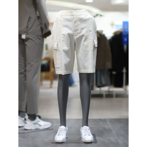 BON 아이보리 면 플리츠 하프 팬츠 BN4MTA397 35001431_이미지