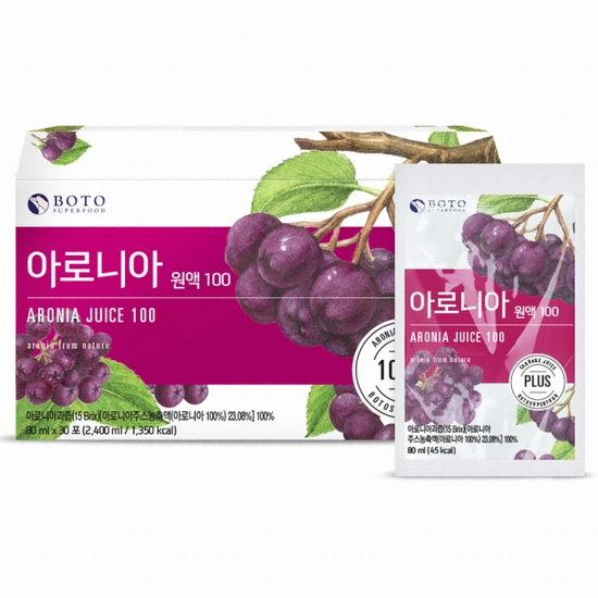 보뚜슈퍼푸드 보뚜 아로니아 원액 100 80ml 30포 (1개)