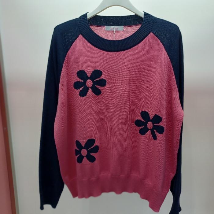 HC06 봄느낌 찰랑찰랑한 품편한 군살 커버 꽃배색 니트티 T2613sw19P 46626168