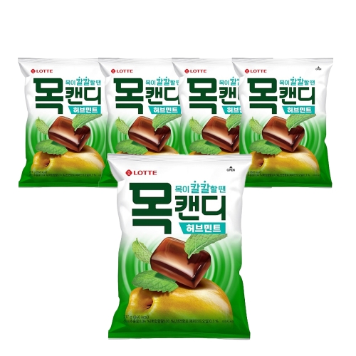 롯데제과 목캔디 허브민트 217g (5개)
