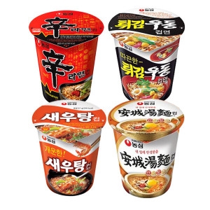 농심 신라면컵6개 + 안성탕면컵6개 + 튀김우동컵6개 + 새우탕컵6개_이미지