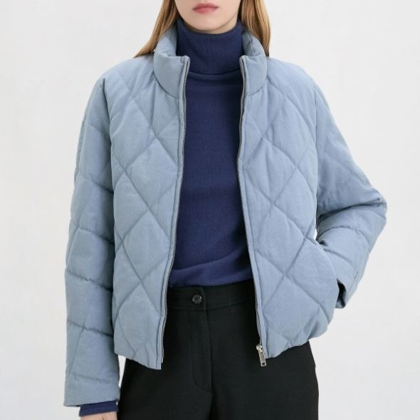  DKNY 다잉 구스 다운 점퍼 블루 DW2G1QJM011LBL