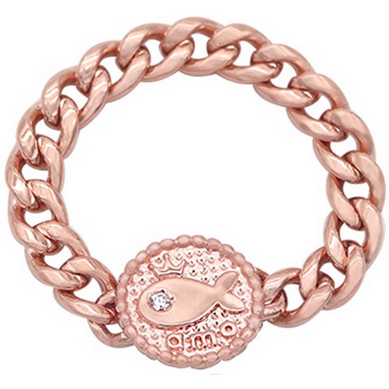 리골드 14K 크라운 물고기 볼드 체인 반지 LGR2-6AHR1EZ