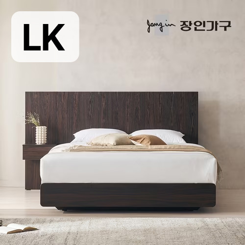 장인가구 까르뎅차콜 호텔 LED 침대 LK+400협탁 (유로탑독립)_이미지