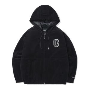 커버낫 COVERNAT C 로고 코듀로이 후디 자켓 블랙 CO2403JK46BK 243264_이미지