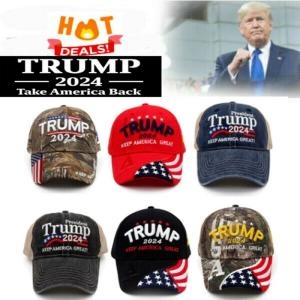 볼캡 국제 히트상품 야구모자 trump2024대 모자 데님 큐빅 헌팅캡_이미지