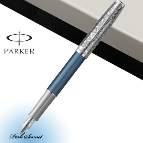 파카 소네트 프리미엄 메탈 블루 만년필 CT_이미지