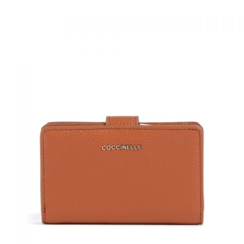 코치 넬레 Coccinelle 메탈릭 소프트 지갑 그레인드 카우하이드 가죽 크랩 월렛 525025
