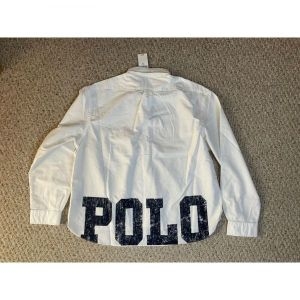 폴로 화이트 하이 로우 오버사이즈 로고 옥스포드 버튼다운 사이즈 라지 1621175_이미지