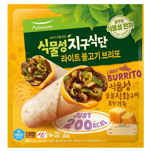 풀무원 식물성 지구식단 라이트 불고기 브리또 3개입 330g (3개)