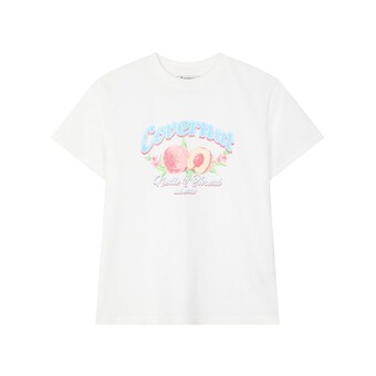 커버낫 키즈 피치 블라썸 티셔츠 화이트 CK2602ST87WH2