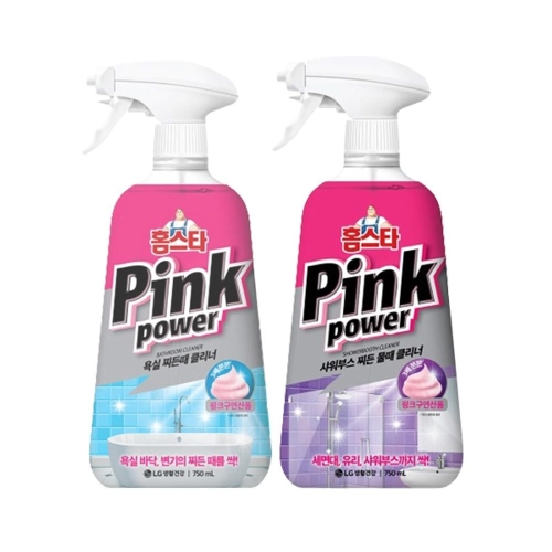 홈스타 핑크파워 샤워부스 클리너 750ml + 욕실찌든때 클리너 750ml_이미지