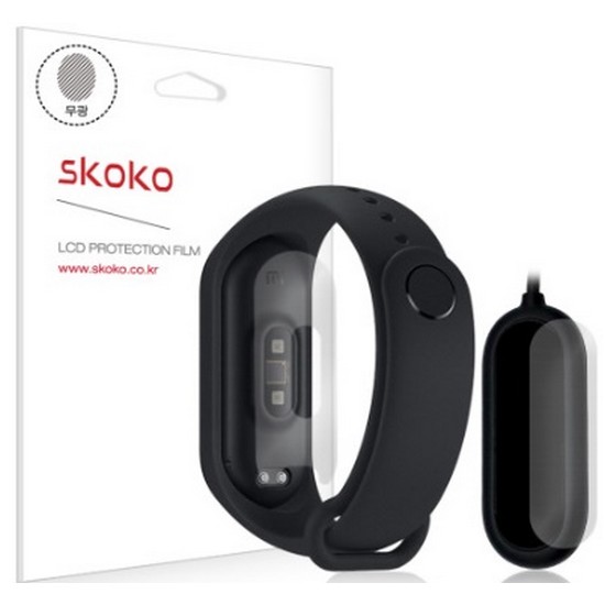 스코코 샤오미 미밴드4 무광 후면+충전기 측후면 외부보호필름 3매