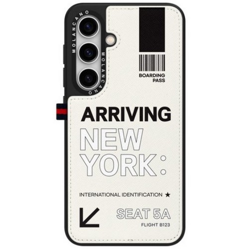 갤럭시S24 울트라 시크릿 포켓 가죽 카드 디자인 뉴욕티켓 케이스