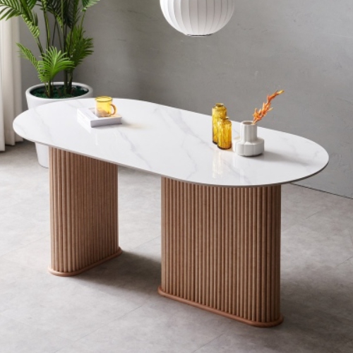 파로마 이즈 카밀라 세라믹 타원 템바 식탁 1800 (의자4개)_이미지