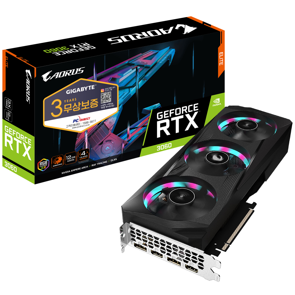 GIGABYTE AORUS ������ RTX 3060 ELITE D6 12GB �Ǿ���Ʈ