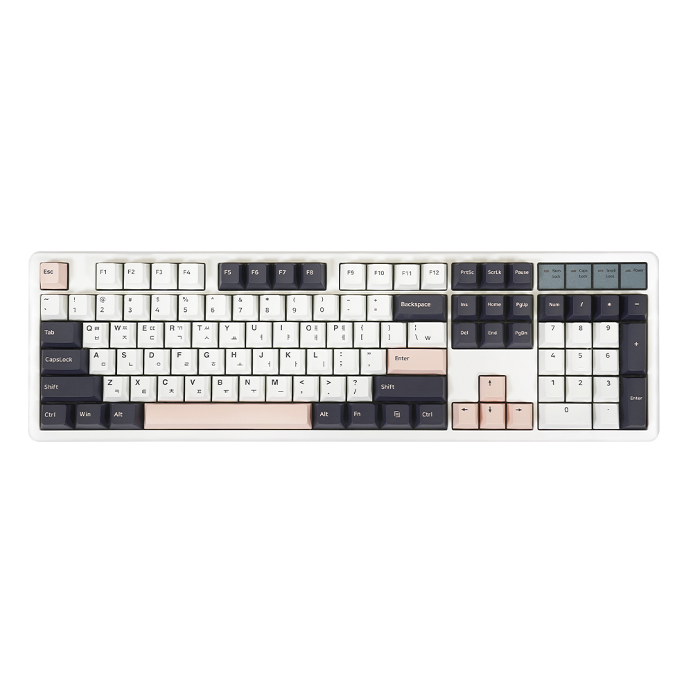 QSENN Q104 PBT 풀윤활 가스켓 유무선 기계식 화이트 (애플민트축)_이미지