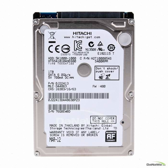 HGST Travelstar 5K1000 5400/8M/노트북용 (HTS541010A9E680, 1TB)_이미지