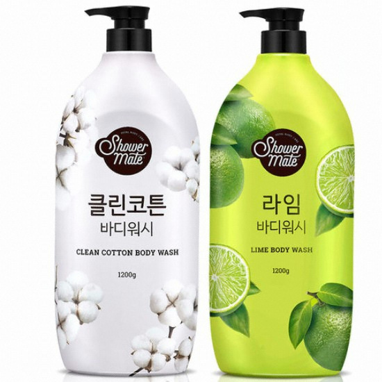 샤워메이트 파머스 클린코튼+라임 바디워시 2종 세트