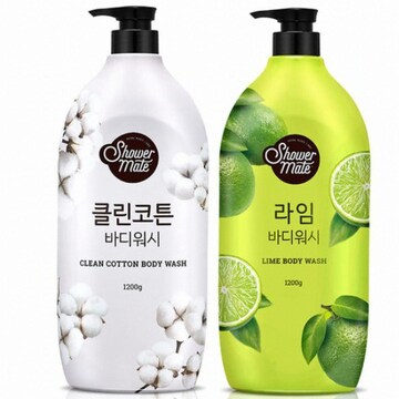 샤워메이트 파머스 클린코튼+라임 바디워시 2종 세트