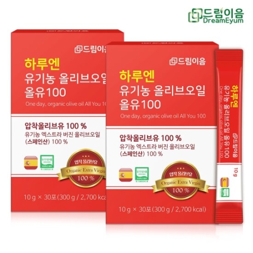 드림이음 하루엔 엑스트라버진 피쿠알 유기농 올리브오일 스틱 300g(30gx30포) (2개)_이미지