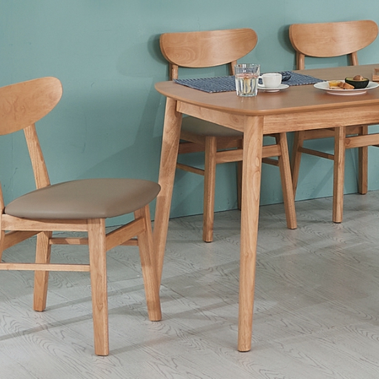 아이앤 노엘 고무나무 원목 식탁 1400 (의자2개+벤치1개)_이미지