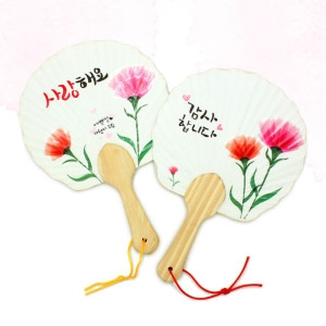 카네이션 5인용 부채 만들기 DIY키트 유아 초등 체험활동 가정의달 어버이날 EC107148-5