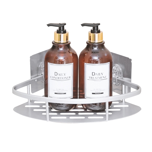 신풍산업 못없이 깔끔 흡착 욕실선반 실버 코너 1개_이미지