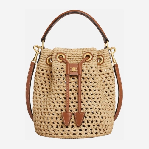 셀린느 내추럴 탄 라피아 가죽 핸드백 12262 2GTO02NT