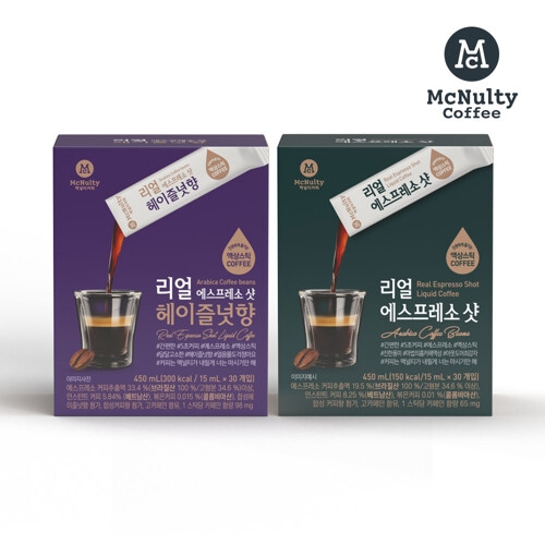 한국맥널티 리얼 에스프레소샷 액상 스틱 커피 헤이즐넛 15ml 30개입 (1개)_이미지
