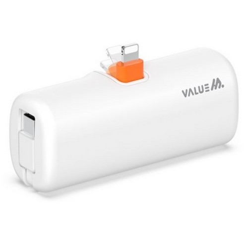 디엠케이코리아 밸류엠 PD 20W 도킹형 보조배터리 D4 5000mAh (8핀+C타입, 2개)