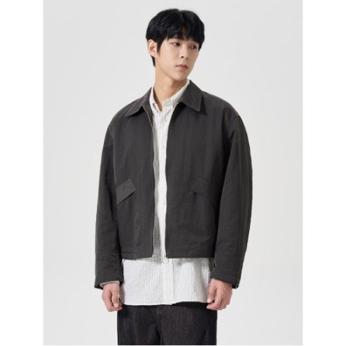 삼성물산 에잇세컨즈 214939BY63 나일론 칼라 집업 아우터 그레이