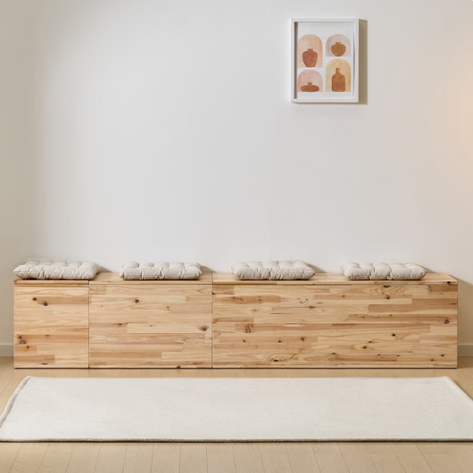 아이앤 헤리온 삼나무 벤치 수납장 세트 2165