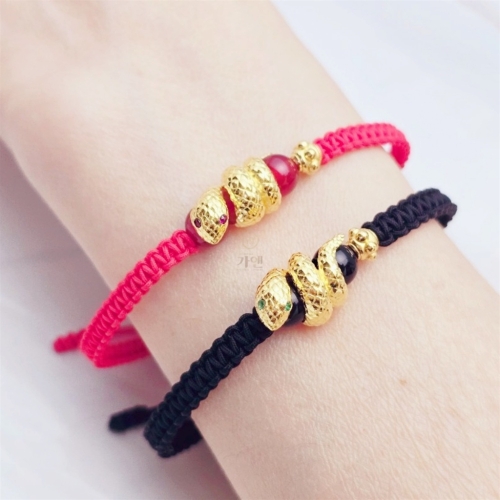 순금 뱀(자만옥,오닉스) 매듭 팔찌 3.75g