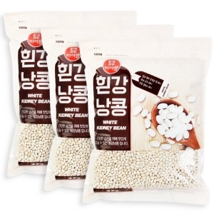 미이랑 흰강낭콩 / 혼합 대용량 대량 잡곡 밥 곡류 먹거리 Mirang 음식 혼합곡 흰강낭콩 식료품 (3kg,3봉)_이미지