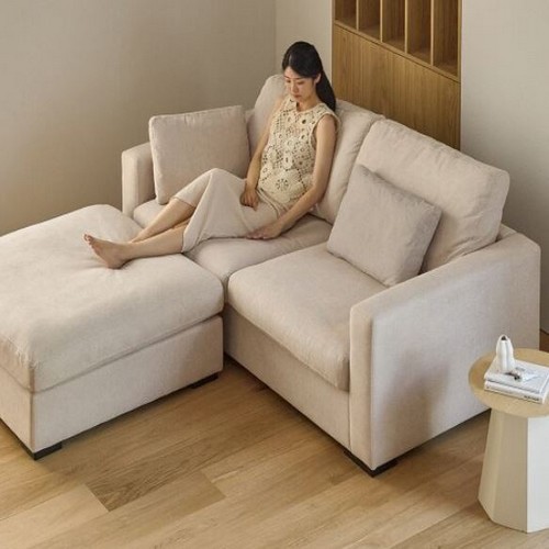 홈리 모먼트 1840 구스 다비스 패브릭 소파 3인용 (스툴포함)_이미지