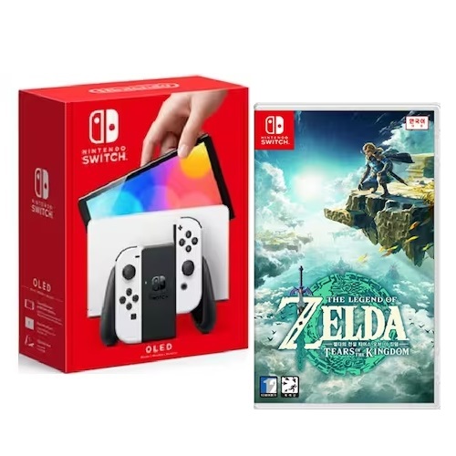 Nintendo 닌텐도 스위치 OLED 1인용 게임 패키지 (젤다의 전설 티어스 오브 더 킹덤)
