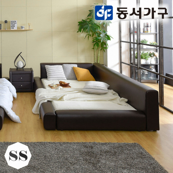 장인가구 슈가 가죽 저상형 침대 SS (매트별도)_이미지