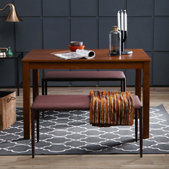 베스트리빙 캘빈 젠 원목 식탁 1150 (벤치2개)_이미지