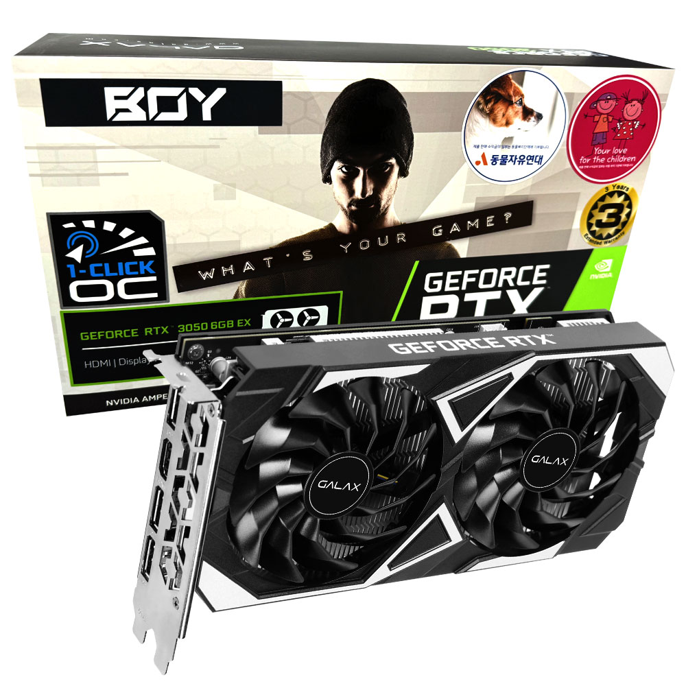 ������ BOY ������ RTX 3050 EX BLACK D6 6GB