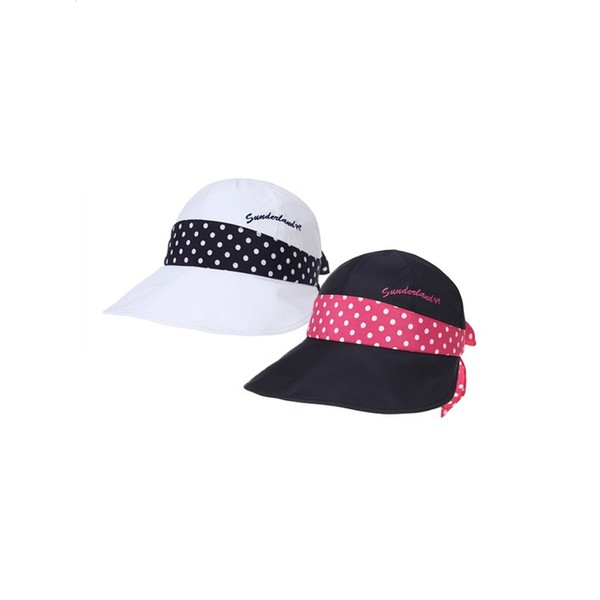 도트 배색포인트 리본 와이어 썬캡 16812CP21