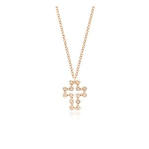 세그먼트에이 14K 꼬냑다이아 라인 십자가 목걸이 ST25500N_이미지