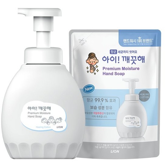 아이깨끗해 프리미엄 모이스처 폼 핸드솝 힐링코튼 450ml+리필 400ml이미지입니다. 누르면 해당 게시물로 새창이동합니다.