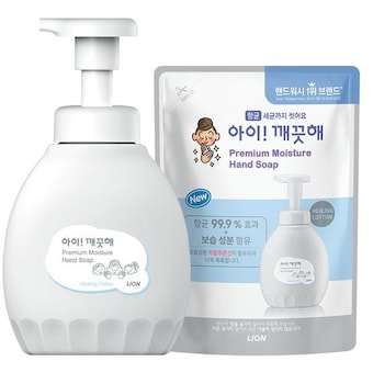 아이깨끗해 프리미엄 모이스처 폼 핸드솝 힐링코튼 450ml+리필 400ml