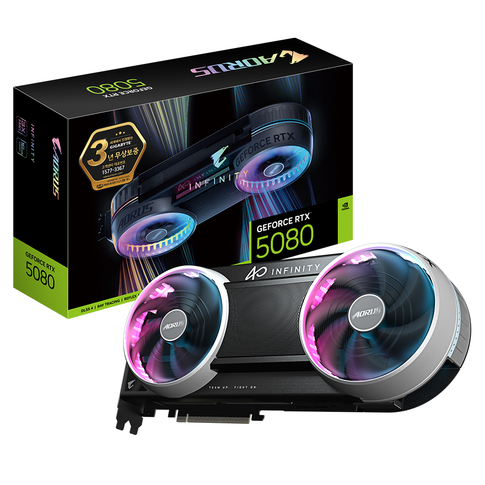 GIGABYTE AORUS 지포스 RTX 5080 INFINITY D7 16GB 제이씨현