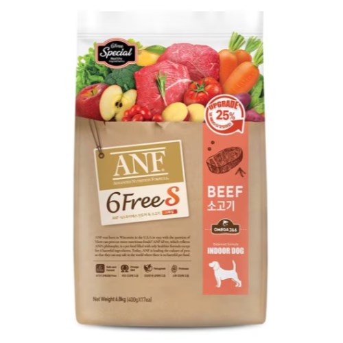  ANF 독 식스프리 S 인도어 소고기 6.8kg [1개]
